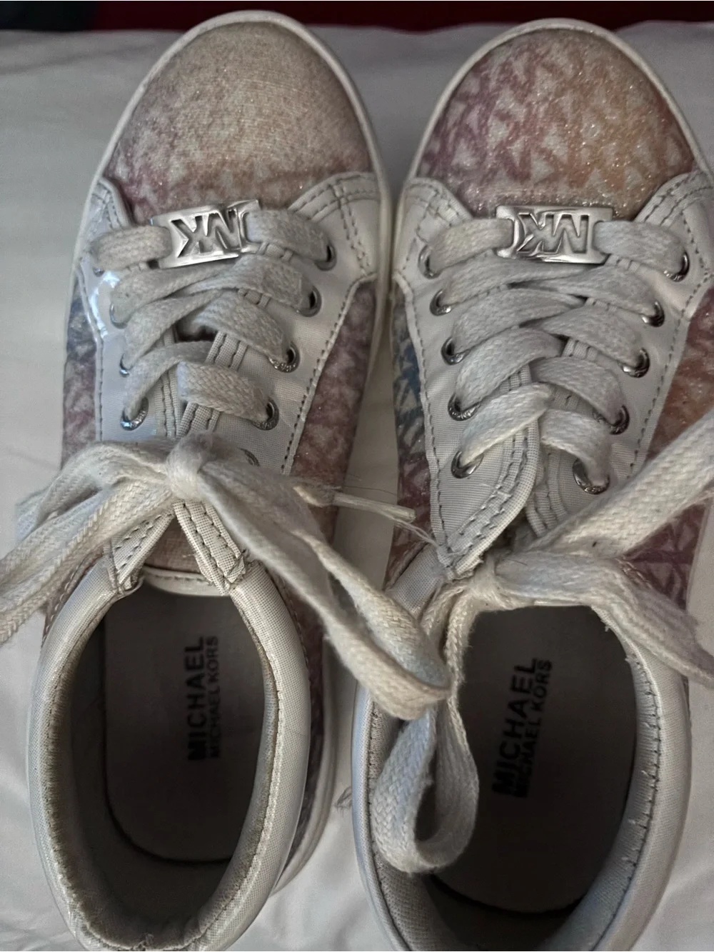 Michael Kors Pastel Gradient Logo Lace-Up Sneakers size 1